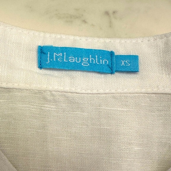 J. McLaughlin Riviera Linen Blend White Blouse XS - Picture 8 of 12